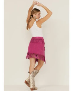 Double D Ranch Women's Chaperros Fringe Suede Skirt 7 Double D Ranch Women's Chaperros Fringe Suede Skirt -Cowgirl Drape Sales 2000364069 650 P3