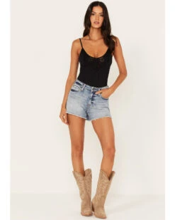 Idyllwind Women's Medium Wash Super High Risin' Raw Hem Shorts -Cowgirl Drape Sales 2000364328 414 P1