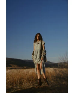 Cleo + Wolf Women's Tiered Relaxed Fit Midi Dress -Cowgirl Drape Sales 2000364818 461 P1