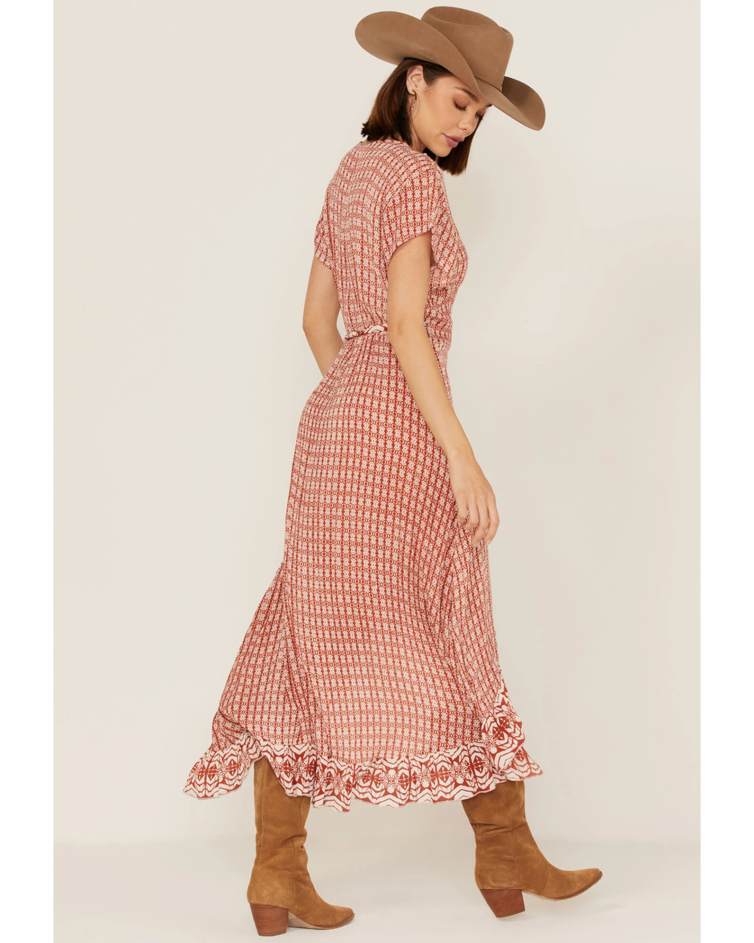 Talisman Women's Palm Springs Print Short Sleeve Maxi Wrap Dress 1 Talisman Women's Palm Springs Print Short Sleeve Maxi Wrap Dress