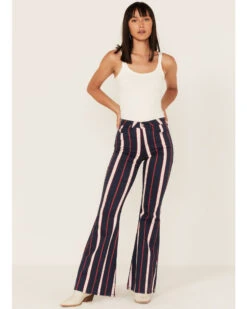 Shyanne Women's High Rise Stripe Super Flare Jeans 7 Shyanne Women's High Rise Stripe Super Flare Jeans -Cowgirl Drape Sales 2000365348 410 P1