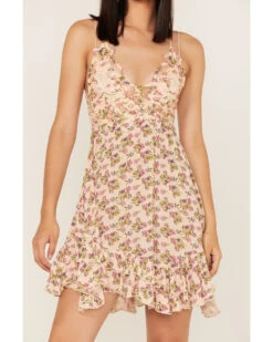 Free People Women's Adella Floral Print Sleeveless Slip Dress -Cowgirl Drape Sales 2000366151 650 P3