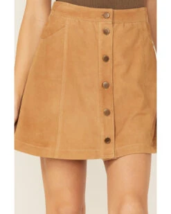 Stetson Women's Lamb Suede Button Down Mini Skirt -Cowgirl Drape Sales 2000366754 280 P2