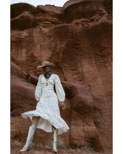 Jen's Pirate Booty Women's Eyelet Lace Rooftop Skirt Dress -Cowgirl Drape Sales 2000367184 101 P1