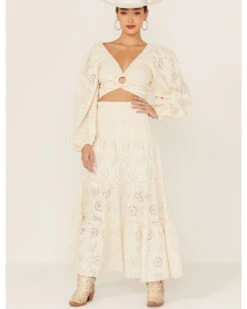 Jen's Pirate Booty Women's Eyelet Lace Rooftop Skirt Dress -Cowgirl Drape Sales 2000367184 101 P2