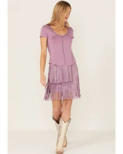 Idyllwind Women's Fringe Faux Suede Skirt -Cowgirl Drape Sales 2000367319 570 P1