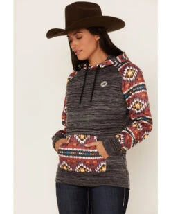 Hooey Women's Southwestern Contrast Print Summit Hoodie -Cowgirl Drape Sales 2000369085 022 P2