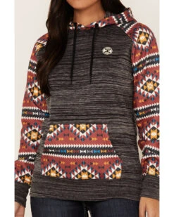 Hooey Women's Southwestern Contrast Print Summit Hoodie -Cowgirl Drape Sales 2000369085 022 P3