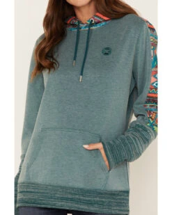 Hooey Women's Southwestern Contrast Print Canyon Hoodie 6 Hooey Women's Southwestern Contrast Print Canyon Hoodie -Cowgirl Drape Sales 2000369088 442 P3