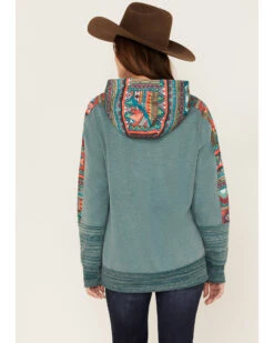 Hooey Women's Southwestern Contrast Print Canyon Hoodie 7 Hooey Women's Southwestern Contrast Print Canyon Hoodie -Cowgirl Drape Sales 2000369088 442 P4