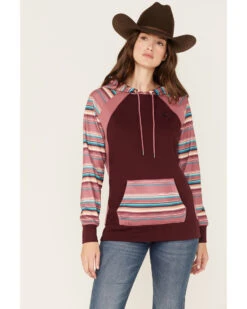 Hooey Women's Serape Stripe Contrast Print Savannah Hoodie -Cowgirl Drape Sales 2000369090 642 P1