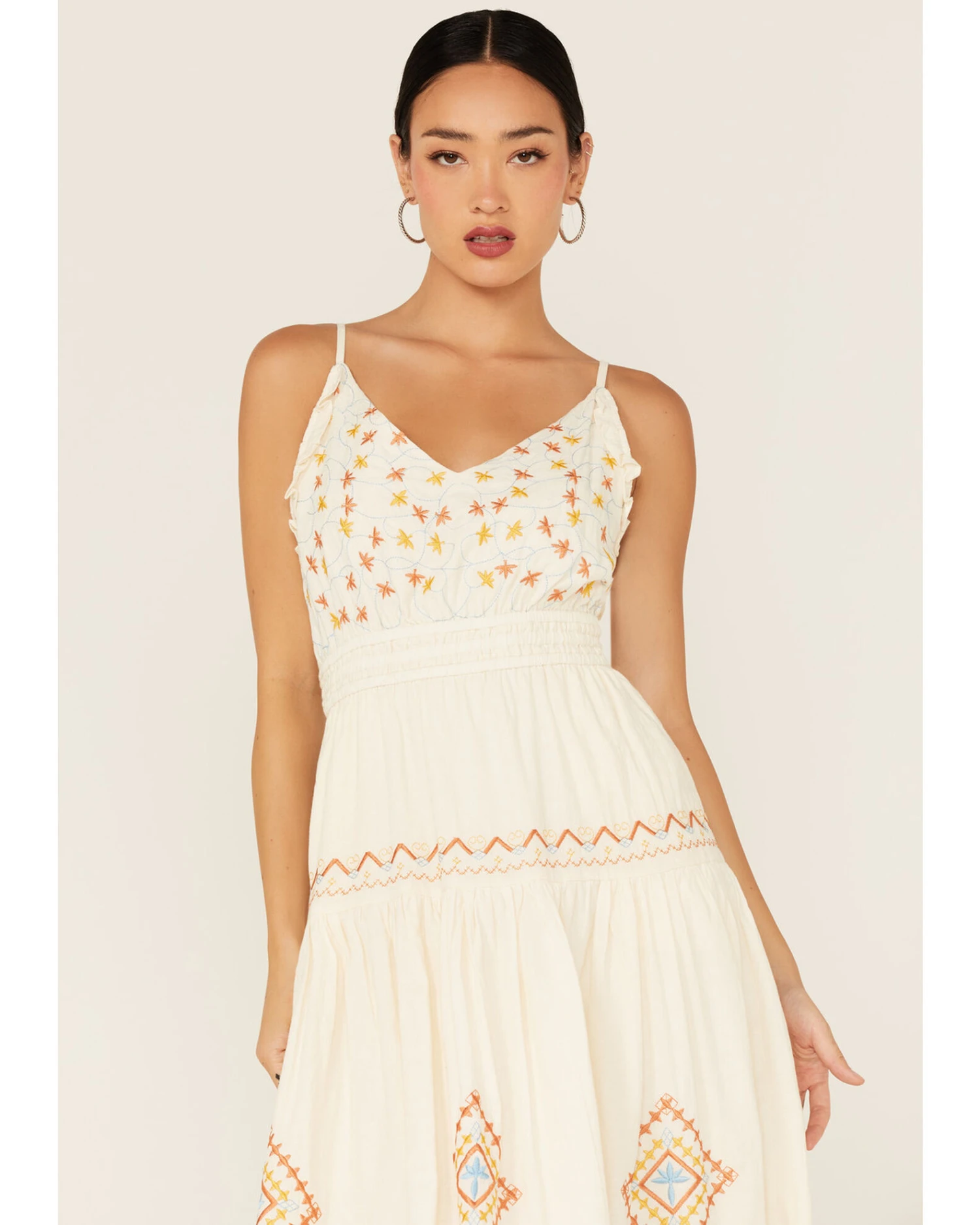 Miss Me Women's Southwestern Embroidered Tiered Midi Dress 2 Miss Me Women's Southwestern Embroidered Tiered Midi Dress - Image 2