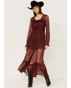 Shyanne Women's Floral Lace Duster Dress