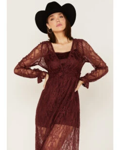 Shyanne Women's Floral Lace Duster Dress 6 Shyanne Women's Floral Lace Duster Dress -Cowgirl Drape Sales 2000373015 646 P2