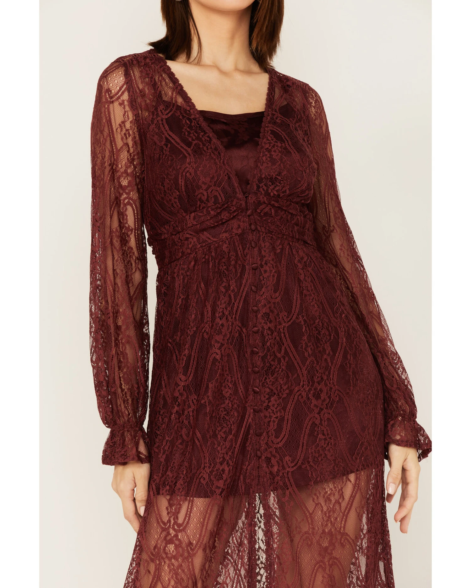 Shyanne Women's Floral Lace Duster Dress 2 Shyanne Women's Floral Lace Duster Dress - Image 2