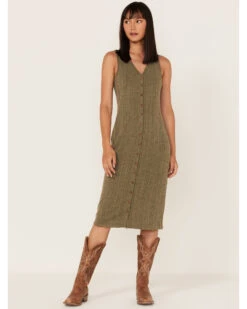 Cleo + Wolf Women's Ribbed Tank Midi Dress 6 Cleo + Wolf Women's Ribbed Tank Midi Dress -Cowgirl Drape Sales 2000373299 370 P1
