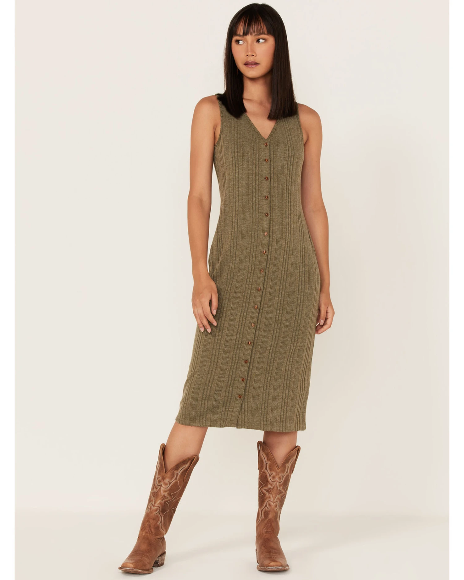 Cleo + Wolf Women's Ribbed Tank Midi Dress 3 Cleo + Wolf Women's Ribbed Tank Midi Dress - Image 3