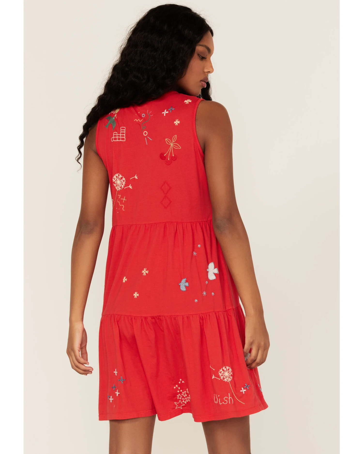 Johnny Was Women's Cleo Tiered Knit Embroidered Floral Tank Dress 3 Johnny Was Women's Cleo Tiered Knit Embroidered Floral Tank Dress - Image 3