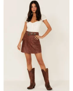 Idyllwind Women's Western Belt Leather Mini Skirt 7 Idyllwind Women's Western Belt Leather Mini Skirt -Cowgirl Drape Sales 2000374274 213 P1