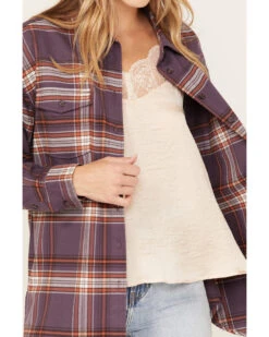 Cleo + Wolf Women's Plaid Print Oversized Long Sleeve Flannel Button Down Shirt 7 Cleo + Wolf Women's Plaid Print Oversized Long Sleeve Flannel Button Down Shirt -Cowgirl Drape Sales 2000374827 560 P3