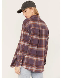 Cleo + Wolf Women's Plaid Print Oversized Long Sleeve Flannel Button Down Shirt 6 Cleo + Wolf Women's Plaid Print Oversized Long Sleeve Flannel Button Down Shirt -Cowgirl Drape Sales 2000374827 560 P4