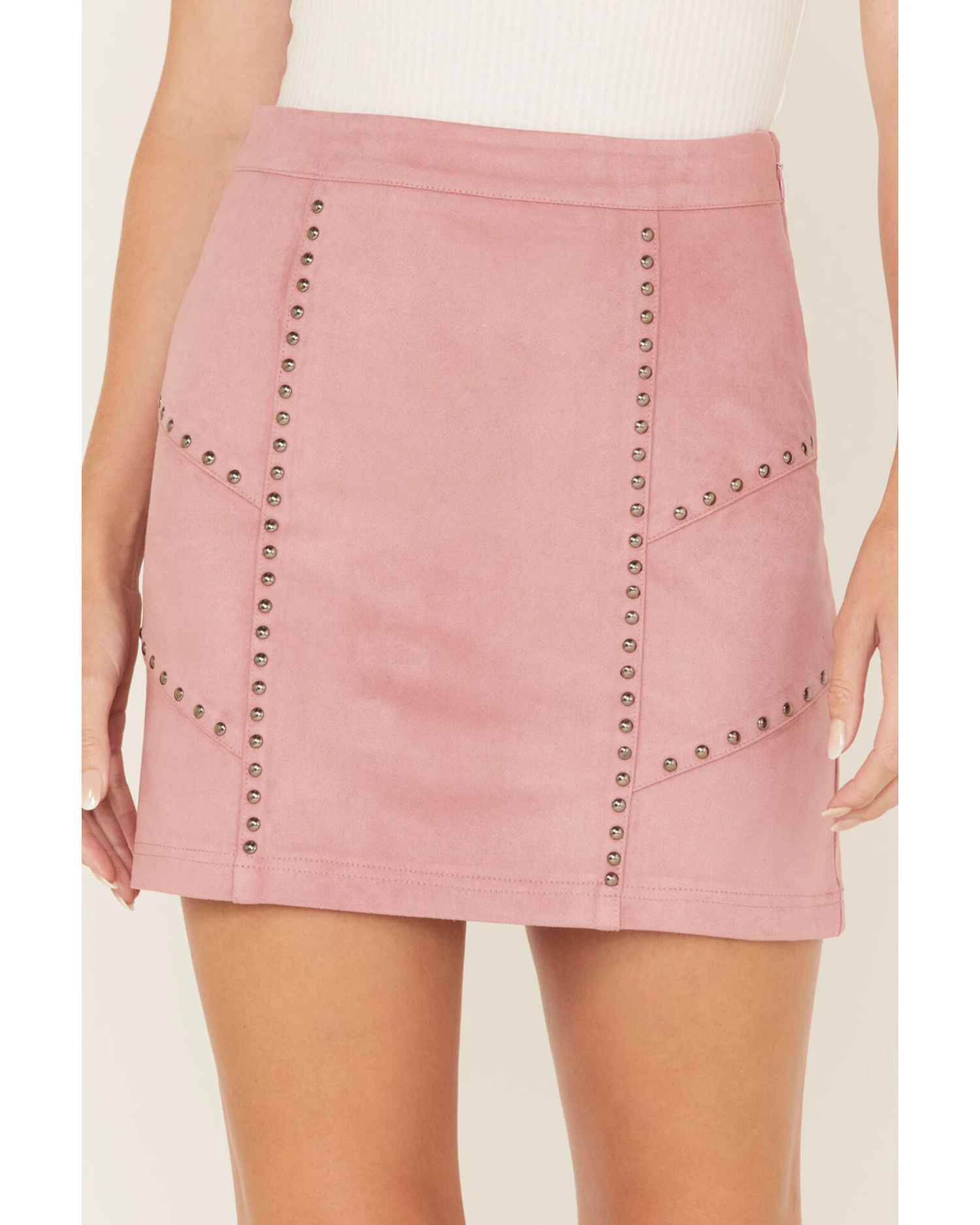Idyllwind Women's Faux Suede Studded Mini Skirt 2 Idyllwind Women's Faux Suede Studded Mini Skirt - Image 2