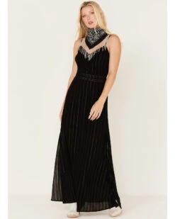 Idyllwind Women's Metallic Stripe Maxi Slip Dress 6 Idyllwind Women's Metallic Stripe Maxi Slip Dress -Cowgirl Drape Sales 2000375305 001 P1