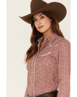 Roper Women's Ditsy Floral Print Long Sleeve Pearl Snap Retro Western Shirt 7 Roper Women's Ditsy Floral Print Long Sleeve Pearl Snap Retro Western Shirt -Cowgirl Drape Sales 2000378232 600 P2