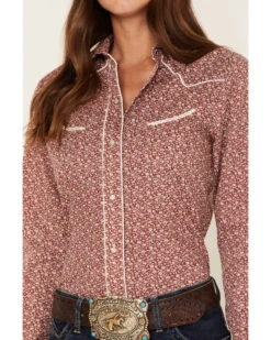 Roper Women's Ditsy Floral Print Long Sleeve Pearl Snap Retro Western Shirt 6 Roper Women's Ditsy Floral Print Long Sleeve Pearl Snap Retro Western Shirt -Cowgirl Drape Sales 2000378232 600 P3