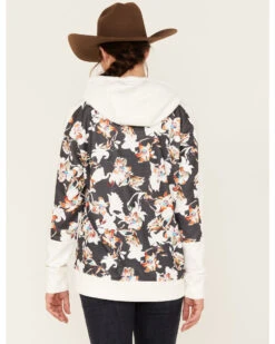 Hooey Women's Contrast Floral Print Hoodie -Cowgirl Drape Sales 2000378785 001 P4