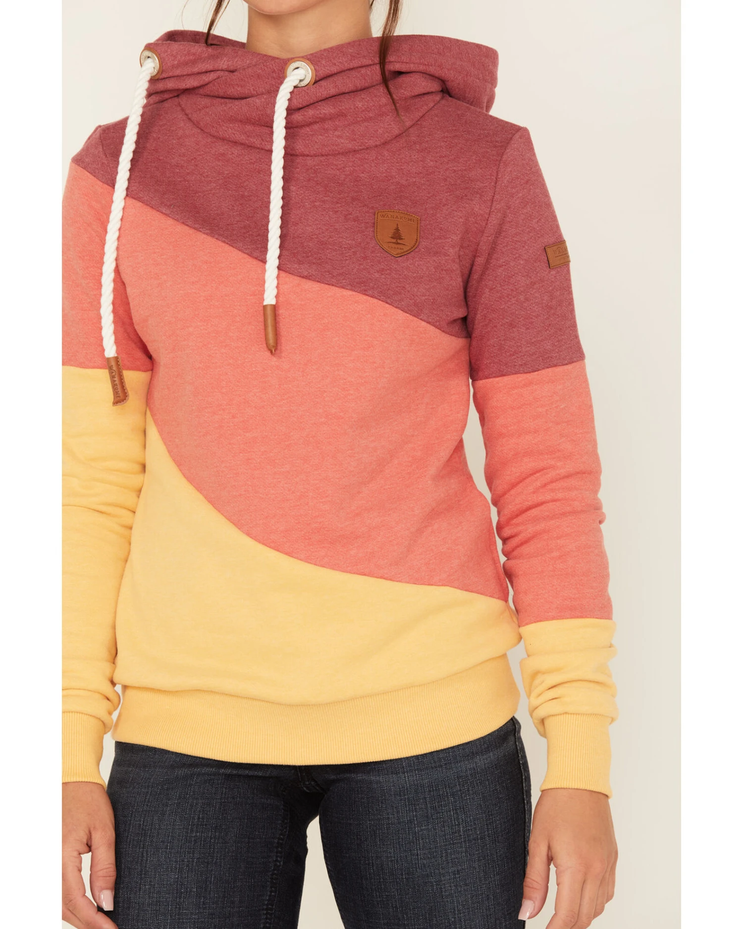 Wanakome Women's Selene Color Block Cowl Neck Hoodie 1 Wanakome Women's Selene Color Block Cowl Neck Hoodie