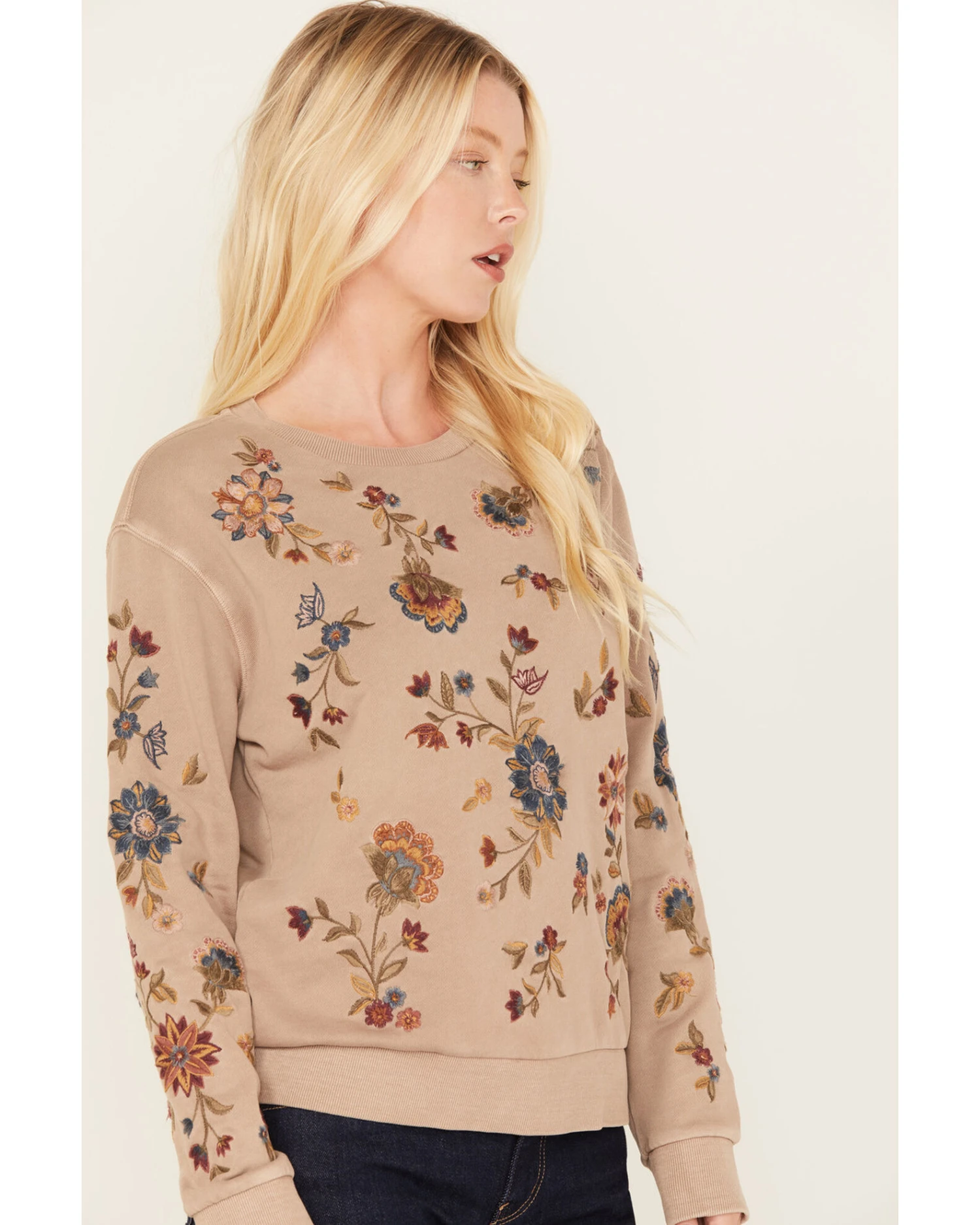 Driftwood Women's Embroidered Teddy Sweatshirt 1 Driftwood Women's Embroidered Teddy Sweatshirt