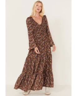 Molly Bracken Women's Hillary Floral Print Maxi Dress 6 Molly Bracken Women's Hillary Floral Print Maxi Dress -Cowgirl Drape Sales 2000379475 601 P1