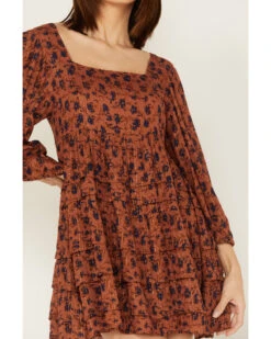 Jen's Pirate Booty Women's Floral Print Wildflower Iza Mini Dress -Cowgirl Drape Sales 2000379669 220 P3