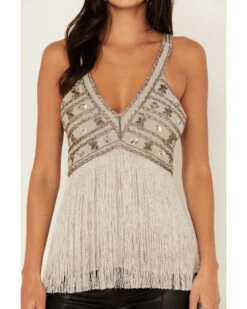 Shyanne Women's Beaded Fringe Halter Top -Cowgirl Drape Sales 2000380665 085 P4