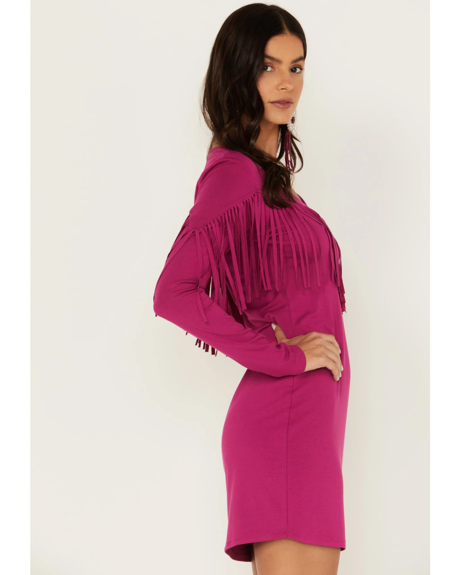 Idyllwind Women's Bryan Long Sleeve Fringe Knit Dress 1 Idyllwind Women's Bryan Long Sleeve Fringe Knit Dress