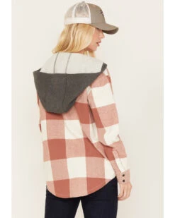 Cleo + Wolf Women's Buffalor Plaid Print Hooded Flannel Shirt 7 Cleo + Wolf Women's Buffalor Plaid Print Hooded Flannel Shirt -Cowgirl Drape Sales 2000380772 200 P4