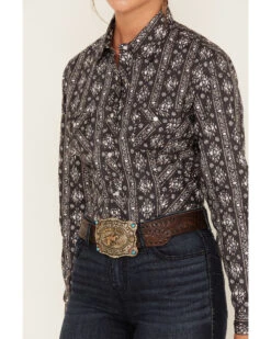 Rough Stock By Panhandle Women's Southwestern Print Long Sleeve Pearl Snap Western Shirt 6 Rough Stock By Panhandle Women's Southwestern Print Long Sleeve Pearl Snap Western Shirt -Cowgirl Drape Sales 2000381074 001 P3