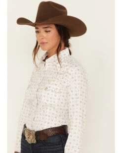 Rough Stock By Panhandle Women's Long Sleeve Pearl Snap Western Shirt -Cowgirl Drape Sales 2000381076 110 P2