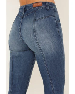 Shyanne Women's Medium Wash High Rise Eden Stretch Flare Jeans