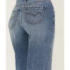 Cleo + Wolf Women's Medium Wash High Rise Loose Distressed Jeans