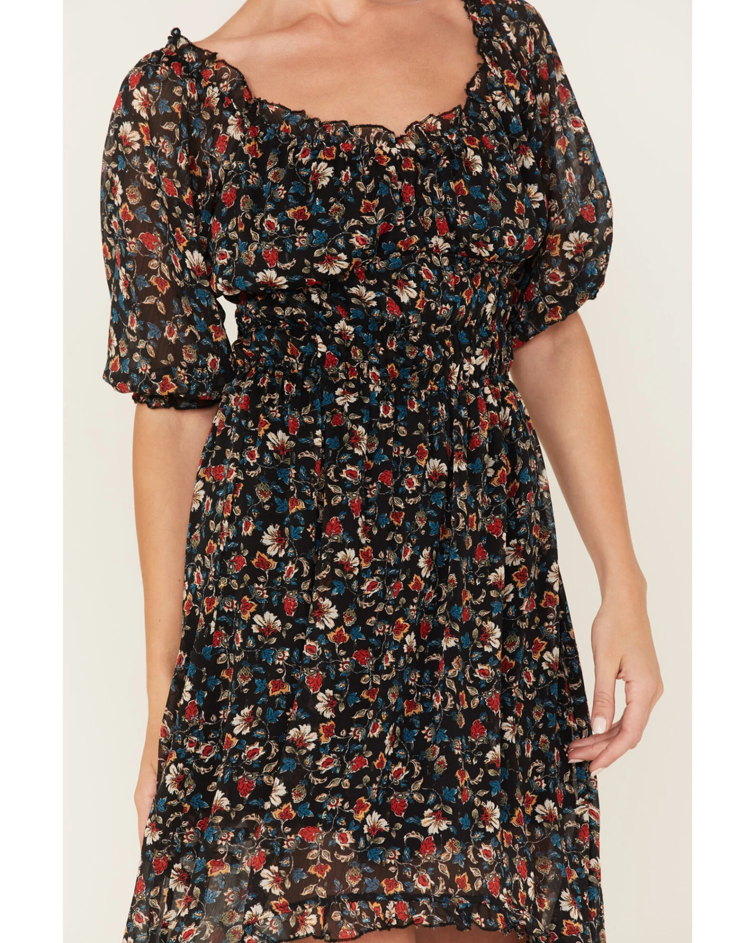 Wild Moss Women's Floral Print Ruffle Dress 2 Wild Moss Women's Floral Print Ruffle Dress - Image 2