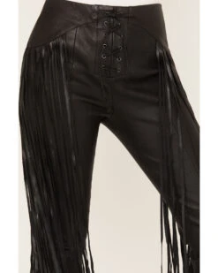 Wonderwest Women's Leather Fringe Pants -Cowgirl Drape Sales 2000382473 001 P3