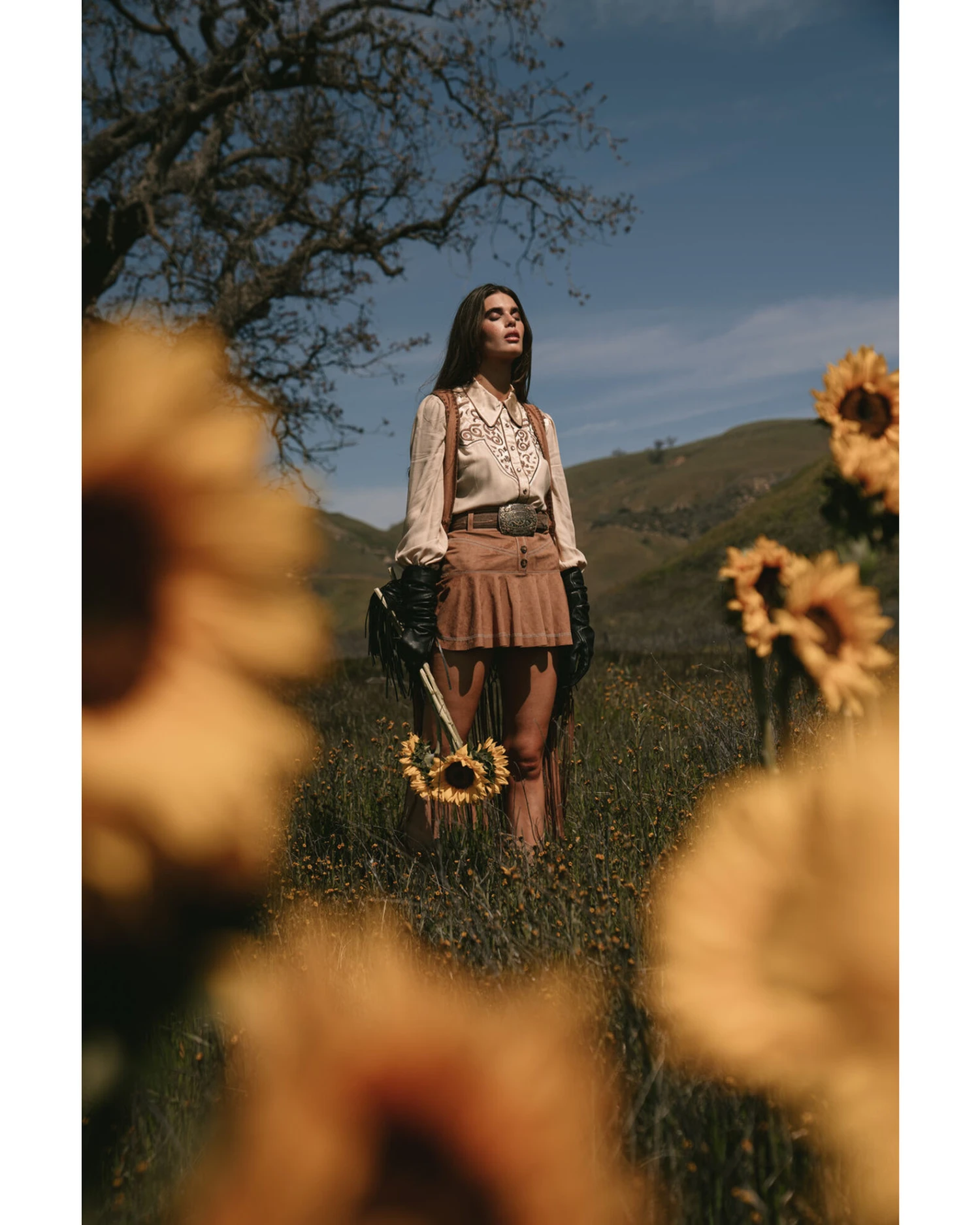 Shyanne Women's Faux Suede Ruffle Skirt 3 Shyanne Women's Faux Suede Ruffle Skirt - Image 3