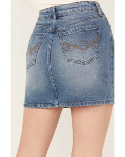 Idyllwind Women's Baryywood High Rise Denim Rhinestone Skirt 7 Idyllwind Women's Baryywood High Rise Denim Rhinestone Skirt -Cowgirl Drape Sales 2000383309 414 P4