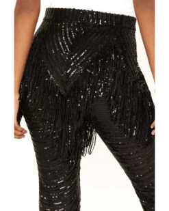 Any Old Iron Women's Beaded Fringe Flare Pants -Cowgirl Drape Sales 2000384069 001 P5