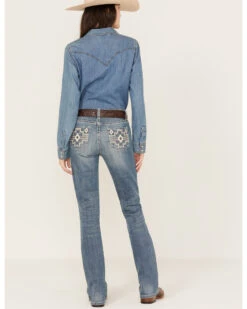 Rock & Roll Denim Women's Light Wash Mid Rise Bootcut Jeans -Cowgirl Drape Sales 2000385097 412 P3