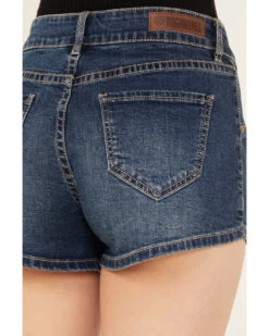 Rock & Roll Denim Women's Medium Wash Mid Rise Extra Stretch Seam Shorts -Cowgirl Drape Sales 2000385100 414 P4