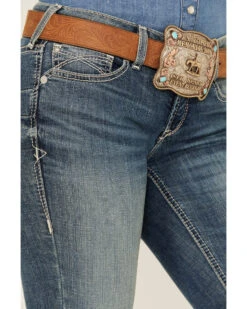 Ariat Women's Medium Wash Mid Rise Michela Straight Stretch Jeans -Cowgirl Drape Sales 2000385126 414 P2