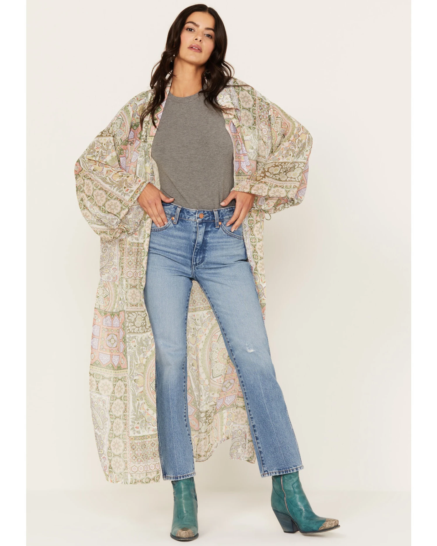 Shyanne Women's Printed Woven Kimono 2 Shyanne Women's Printed Woven Kimono - Image 2